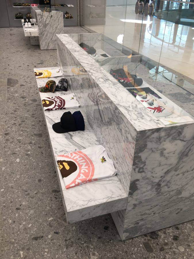 A Bathing Ape Dubai Mall — Marble Display Counter