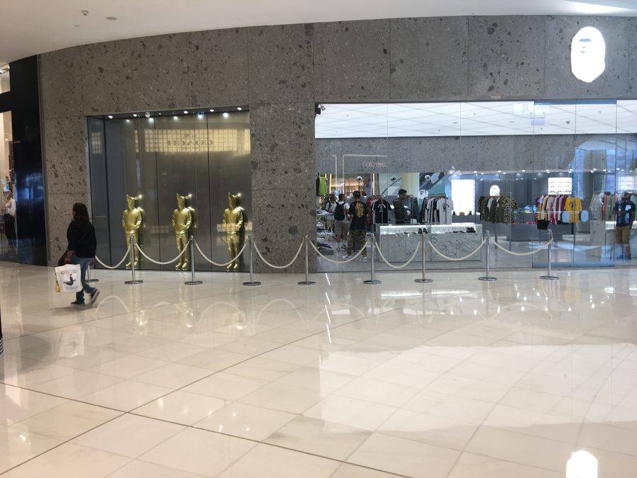 A Bathing Ape Dubai Mall — Storefront from the Concourse