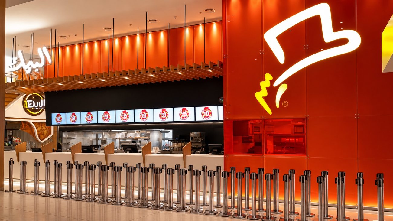 Al Baik Feature Wall and Queue Barriers, The Dubai Mall