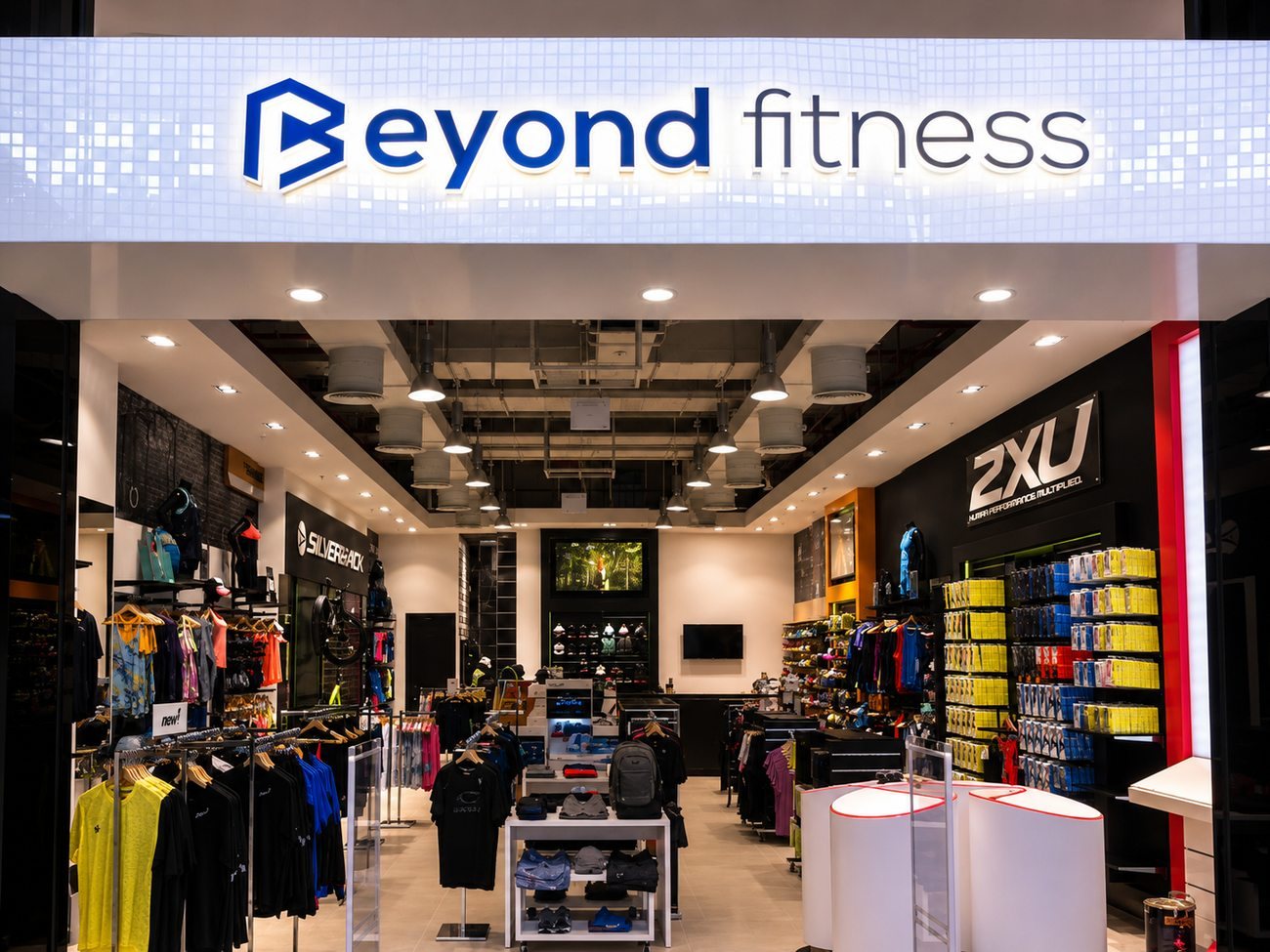 Beyond Fitness sportswear retail fit-out, City Centre Me'aisem