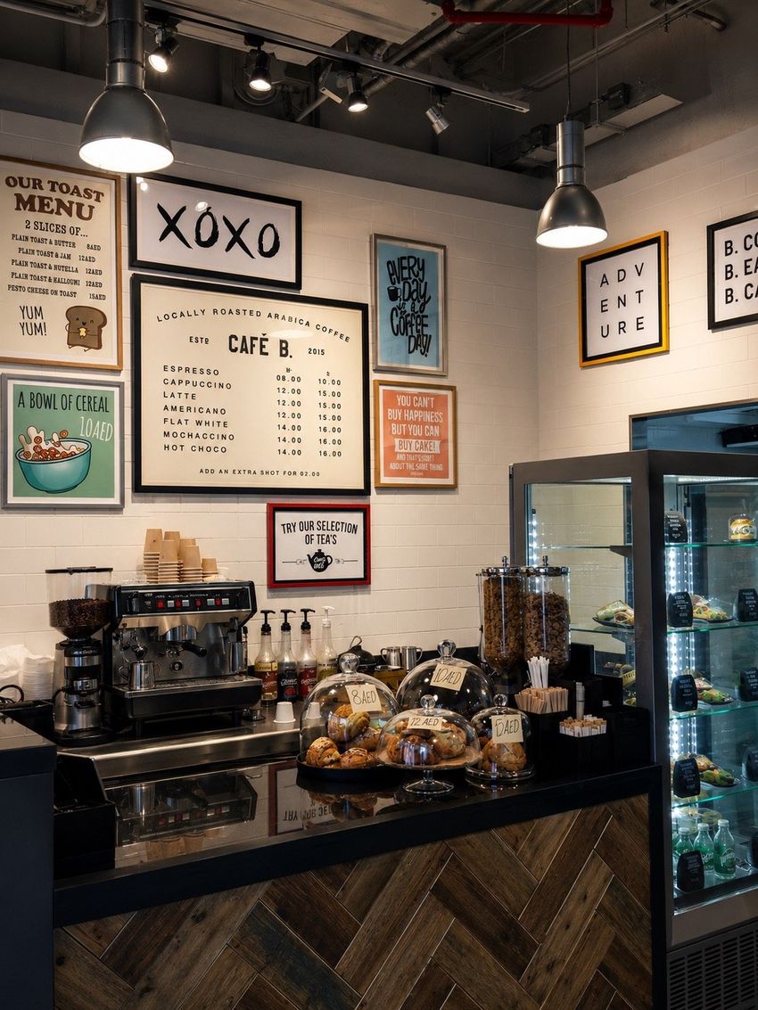 Menu Wall & Pastry Display
