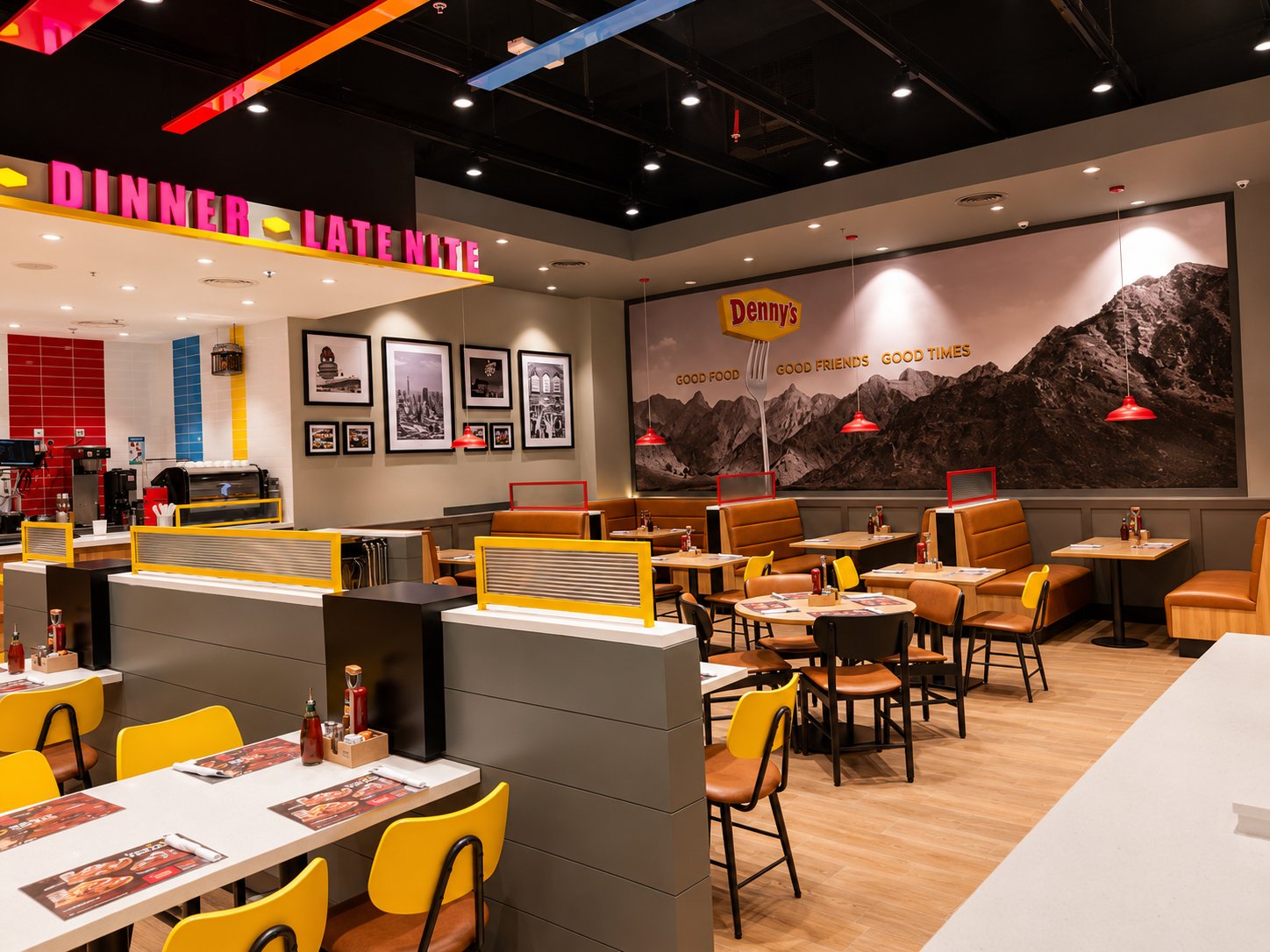Denny's Dinner Late Nite Signage and Mural, Festival Plaza, Dubai