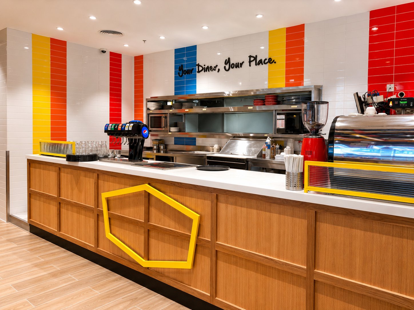 Denny's Service Counter, 'Your Diner, Your Place' Wall, Festival Plaza, Dubai