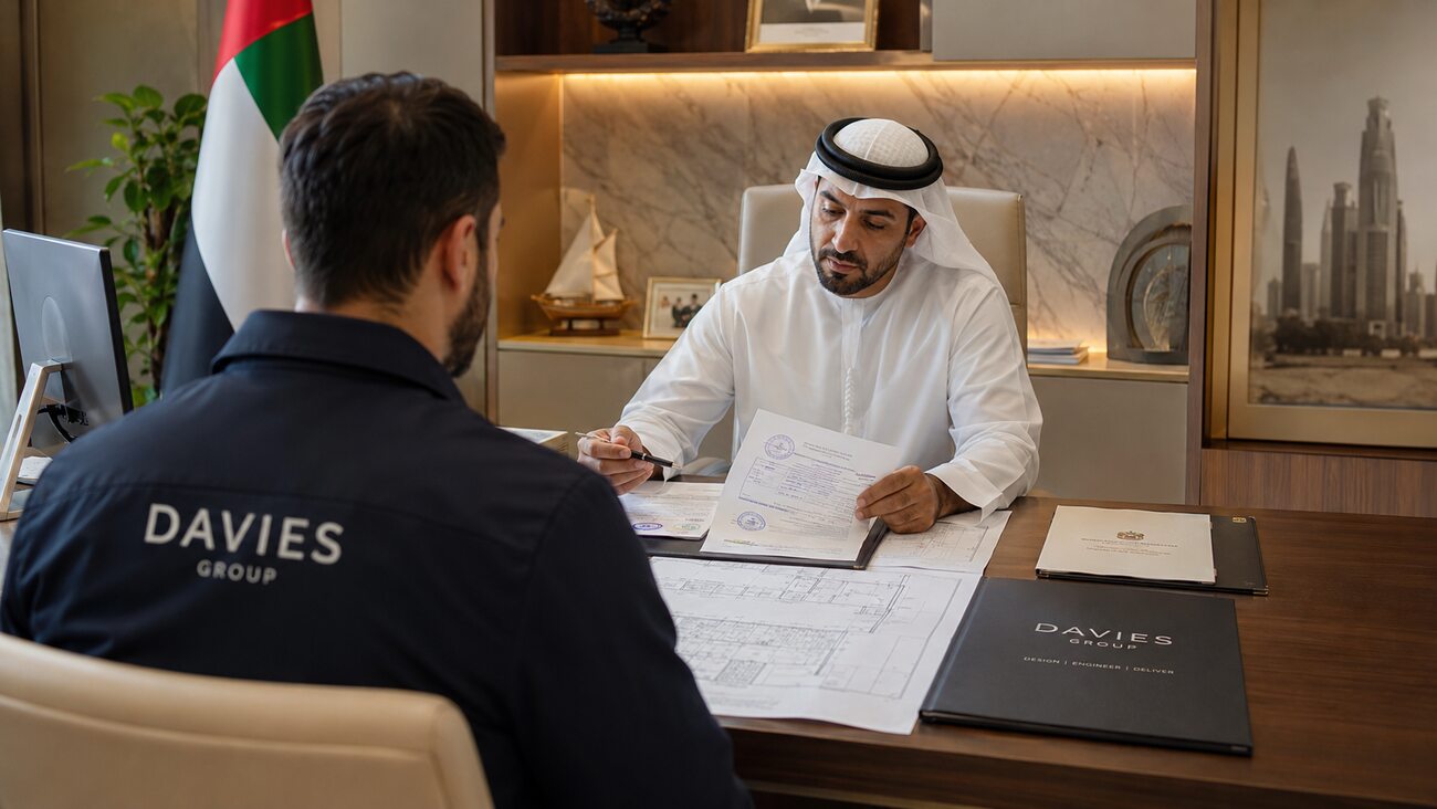 Dubai government authority approval meeting and permit sign-off - Davies Group UAE