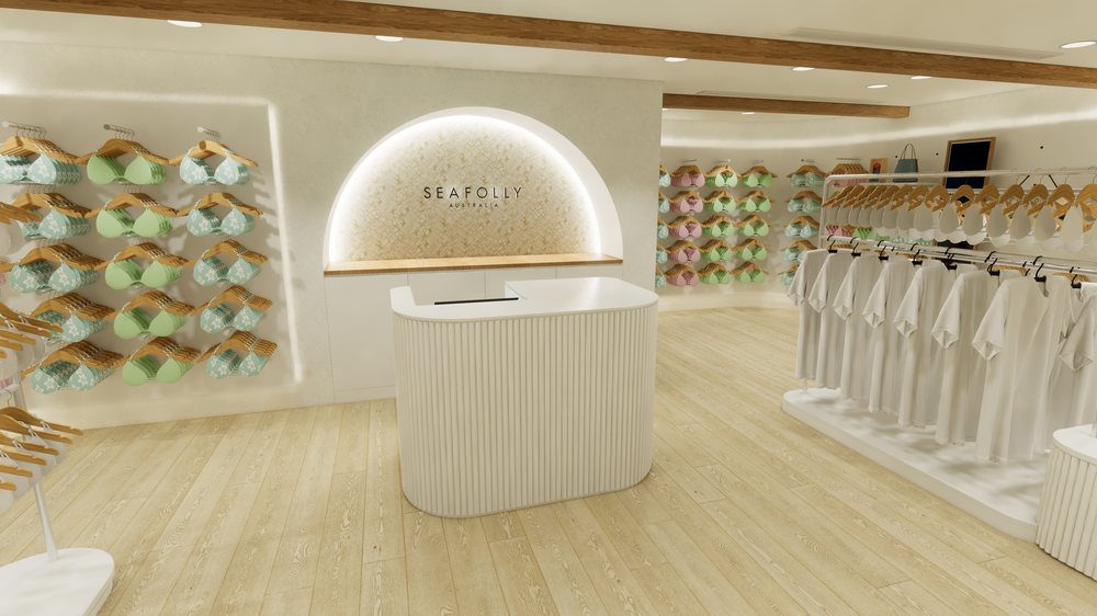 Seafolly interior design concept visual by Davies Group UAE