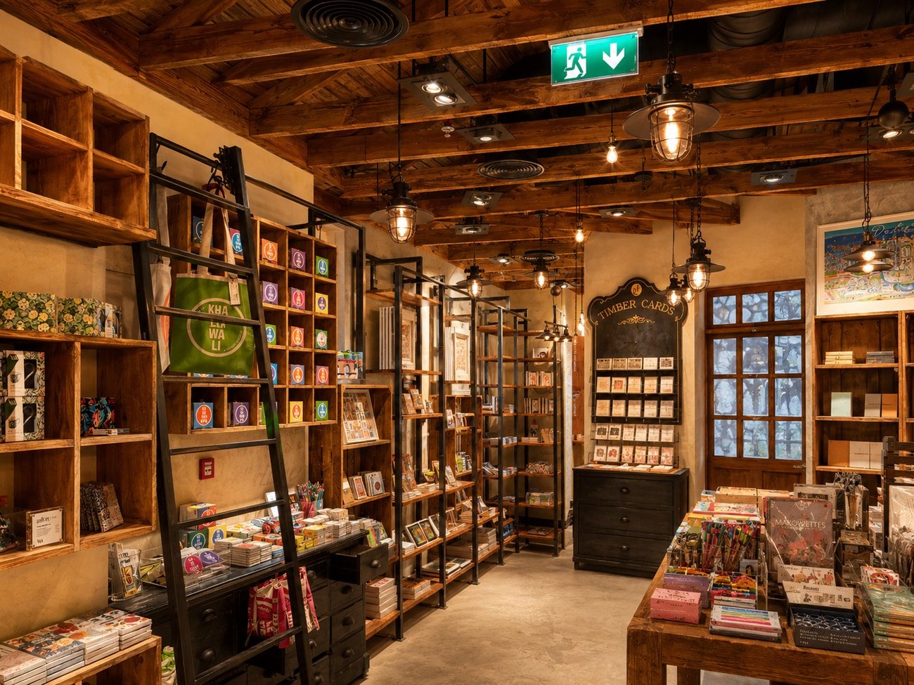 Gallery One timber retail interior, Riverland by Davies Group UAE