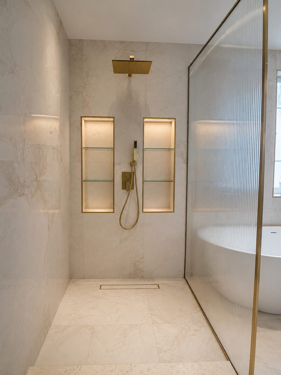 JVT Villa — Ensuite Shower, Gold Fittings & Niches