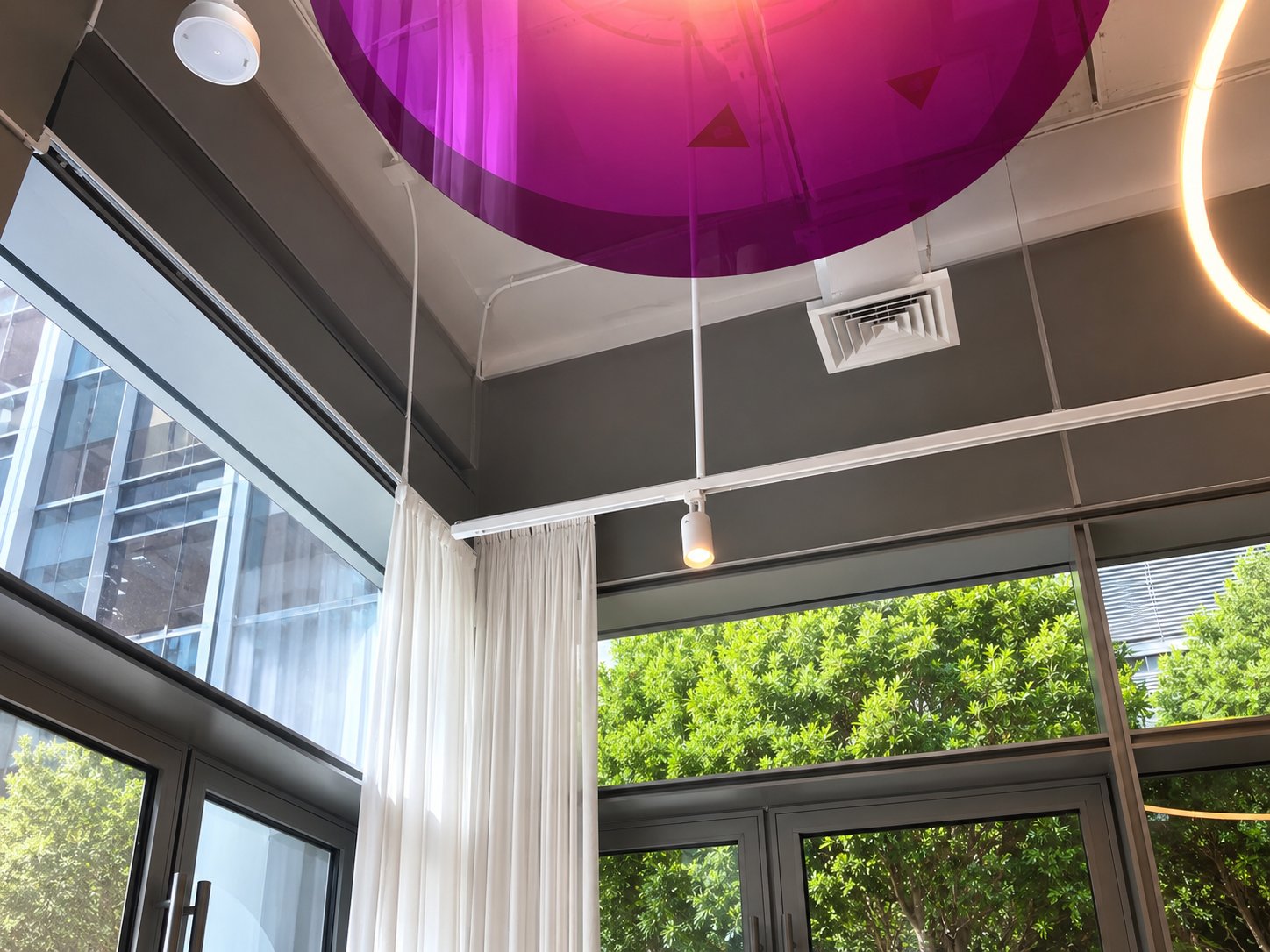 MORE Cafe Ceiling Architecture and Glass Doors, Dubai World Trade Centre