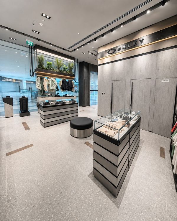 Oakley bespoke merchandising island joinery, Al Jimi Mall, by Davies Group UAE