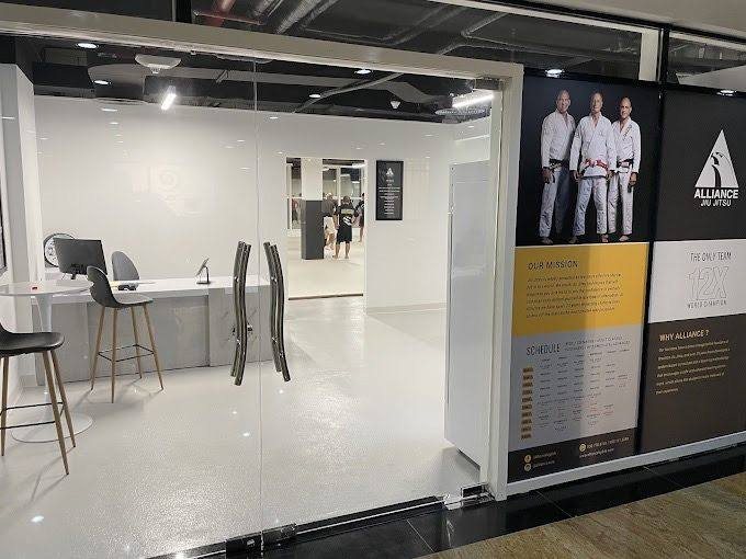 Studio 100 Jiu-Jitsu storefront entrance, Motor City by Davies Group UAE