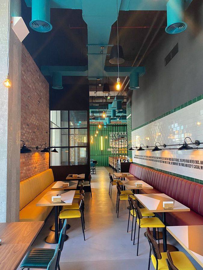 Roadster Diner restaurant fit-out dining room by Davies Group UAE