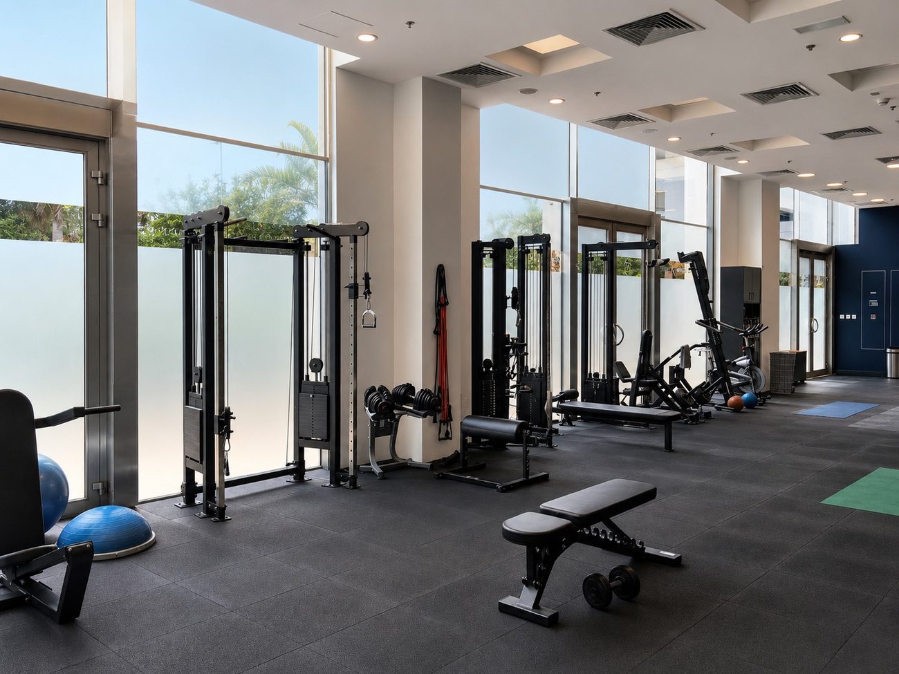 Symmetry Gym Training Floor, Cable Stations, Gold & Diamond Park